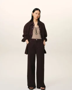 Ami Paris Burgundy Cotton Wide Fit Jeans EGGPLANT Shop