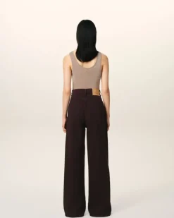 Ami Paris Burgundy Cotton Wide Fit Jeans EGGPLANT Shop