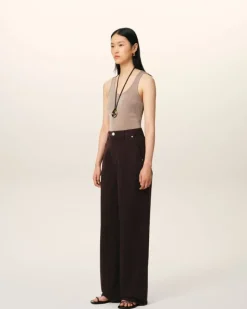 Ami Paris Burgundy Cotton Wide Fit Jeans EGGPLANT Shop
