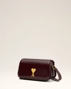Ami Paris Burgundy Leather Baguette Paris Paris Bag EGGPLANT Outlet