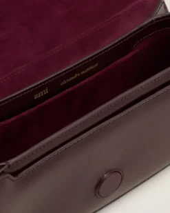 Ami Paris Burgundy Leather Baguette Paris Paris Bag EGGPLANT Outlet