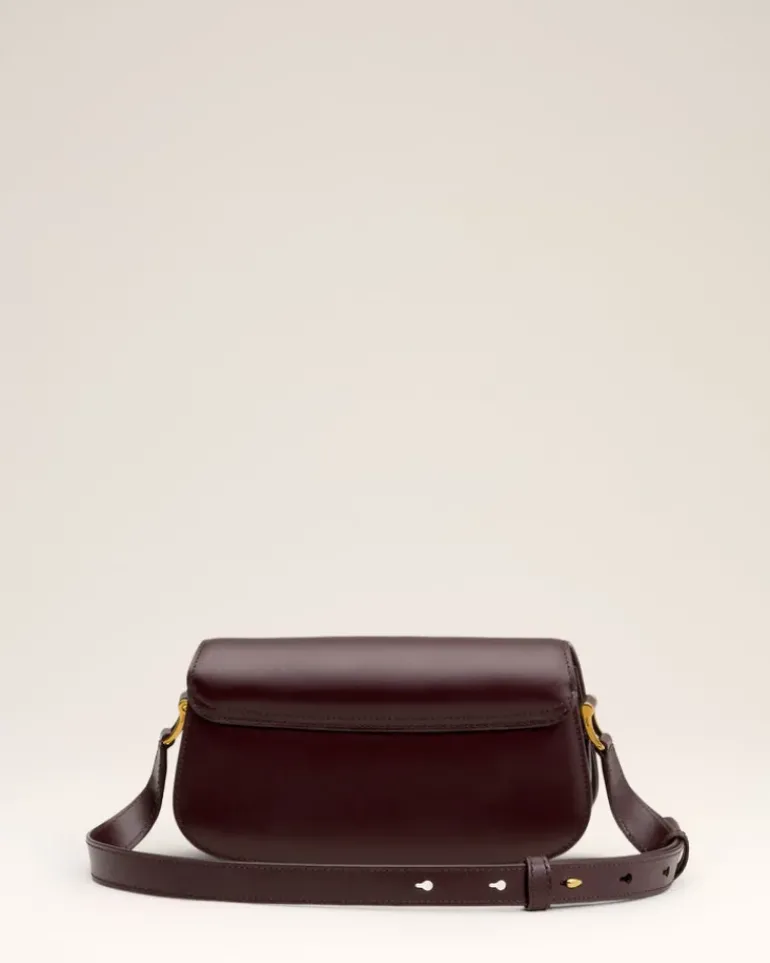 Ami Paris Burgundy Leather Baguette Paris Paris Bag EGGPLANT Outlet