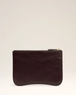 Ami Paris Burgundy Leather Paris Paris Pouch EGGPLANT Sale