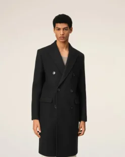 Ami Paris Double Breasted Coat BLACK New