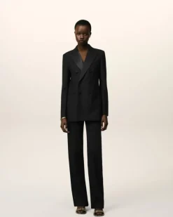 Ami Paris Double Breasted Jacket BLACK Discount