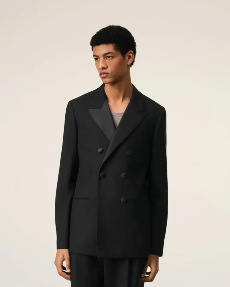 Ami Paris Double Breasted Jacket BLACK Best Sale