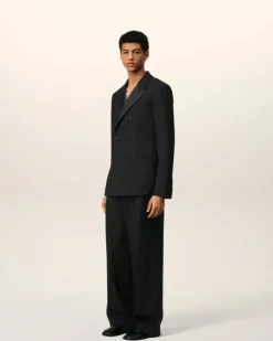 Ami Paris Double Breasted Jacket BLACK Best Sale