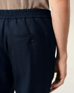 Ami Paris Elasticated Waist Trousers NAVY BLUE Flash Sale