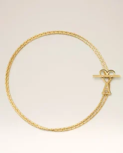 Ami Paris Brass Ami de Coeur 2 In 1 Chain Necklace GOLD Discount