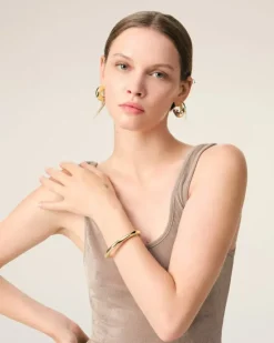 Ami Paris Brass Dune Small Size Cuff GOLD Hot
