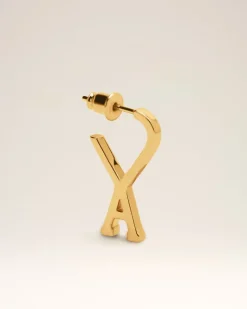 Ami Paris Brass Small Ami de Coeur Hoop GOLD Flash Sale