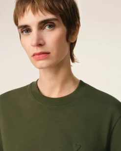 Ami Paris Green Cotton Ami de Coeur T-Shirt LODEN Shop