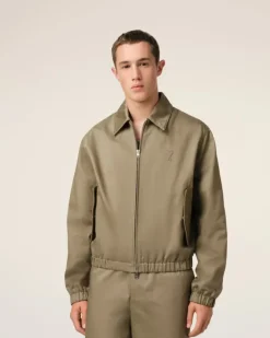 Ami Paris Green Cotton Ami de Coeur Zipped Jacket LAUREL Outlet