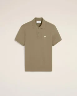 Ami Paris Green Cotton Ami de Coeur Polo Shirt LAUREL Cheap