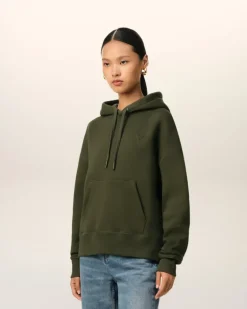 Ami Paris Green Cotton Ami de Coeur Hoodie LODEN Hot