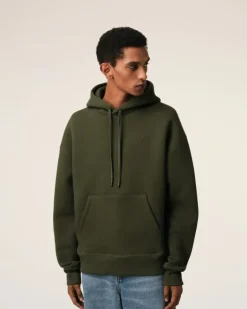 Ami Paris Green Cotton Ami de Coeur Hoodie LODEN Hot