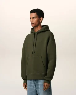 Ami Paris Green Cotton Ami de Coeur Hoodie LODEN Hot