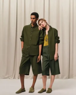 Ami Paris Green Cotton Button-Down Ami de Coeur Shirt LODEN Hot