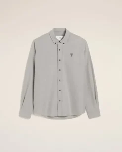Ami Paris Green Cotton Button-Down Ami de Cœur Shirt LODEN Cheap