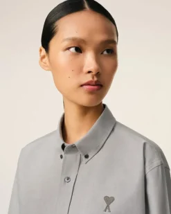 Ami Paris Green Cotton Button-Down Ami de Cœur Shirt LODEN Cheap
