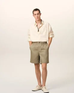 Ami Paris Green Cotton Elasticated Waist Shorts LAUREL Fashion
