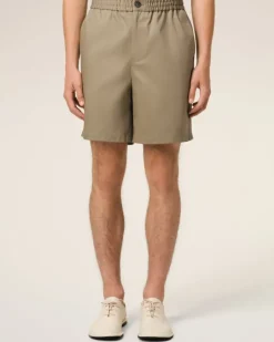 Ami Paris Green Cotton Elasticated Waist Shorts LAUREL Fashion