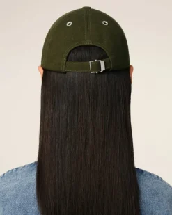 Ami Paris Green Cotton Embossed Ami de Coeur Cap LODEN Best