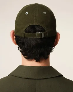 Ami Paris Green Cotton Embossed Ami de Coeur Cap LODEN Best
