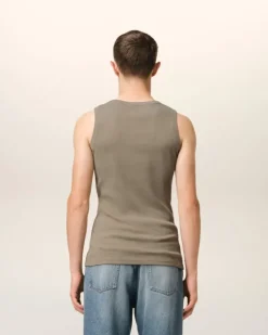 Ami Paris Green Cotton Rib Ami de Coeur Tanktop LAUREL Best Sale