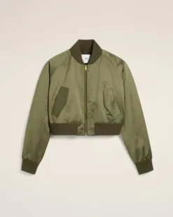 Ami Paris Green Cotton Satin Ami de Coeur Bomber LODEN Online