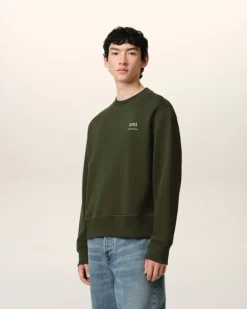 Ami Paris Green Cotton Sweatshirt LODEN Store