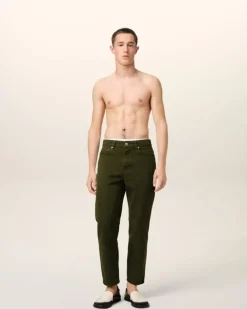 Ami Paris Green Cotton Tapered Fit Jeans LODEN Best