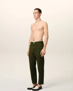 Ami Paris Green Cotton Tapered Fit Jeans LODEN Best