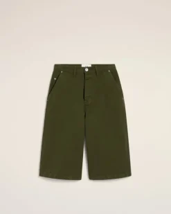 Ami Paris Green Cotton Wide Fit Bermuda Short LODEN Online