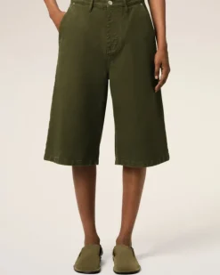 Ami Paris Green Cotton Wide Fit Bermuda Short LODEN Online