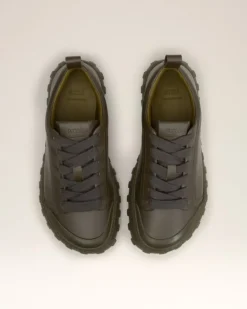 Ami Paris Green Leather Low Top Tempo Sneakers BLACK OLIVE Store