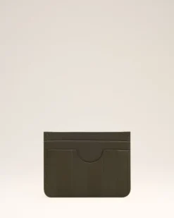Ami Paris Green Leather Midi Card Holder BLACK OLIVE Best Sale