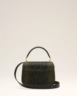 Ami Paris Green Leather Top Handle Paris Paris Bag BLACK OLIVE Sale
