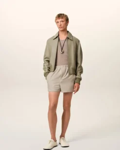 Ami Paris Green Leather Zipped Jacket LAUREL Best