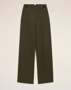 Ami Paris Green Wool Sailor Trousers BLACK OLIVE Best Sale