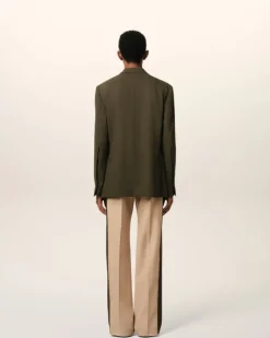 Ami Paris Green Wool Semi-Lined Jacket BLACK OLIVE Cheap