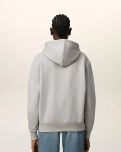 Ami Paris Grey Cotton Ami de Coeur Hoodie HEATHER ASH GREY New
