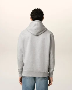 Ami Paris Grey Cotton Ami de Coeur Hoodie HEATHER ASH GREY New