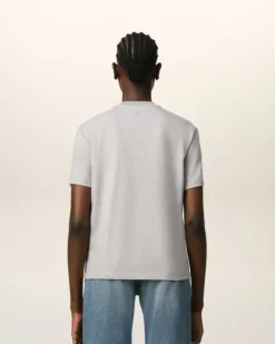 Ami Paris Grey Cotton Ami de Coeur T-Shirt HEATHER ASH GREY New