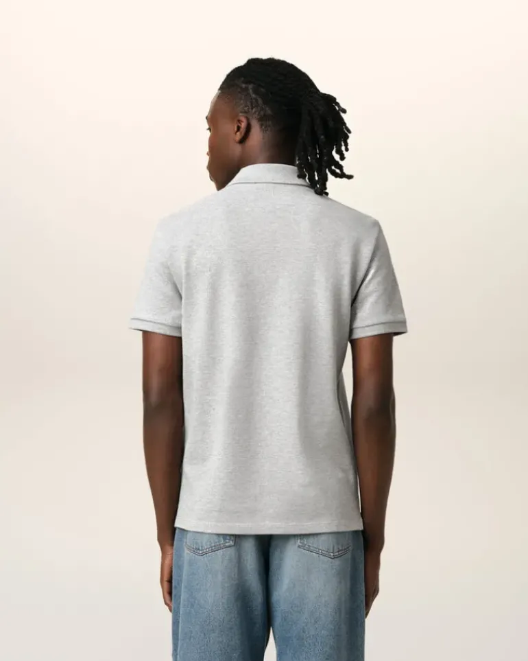 Ami Paris Grey Cotton Ami de Coeur Polo Shirt HEATHER ASH GREY Flash Sale