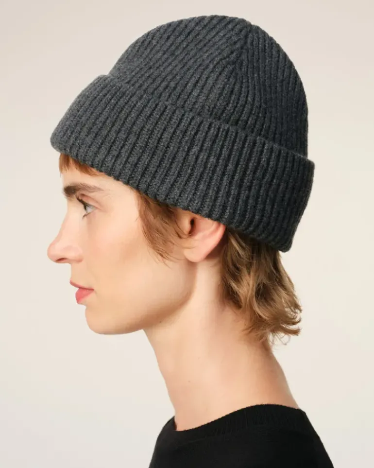 Ami Paris Grey Wool Ami de Coeur Beanie HEATHER GREY/RED Flash Sale