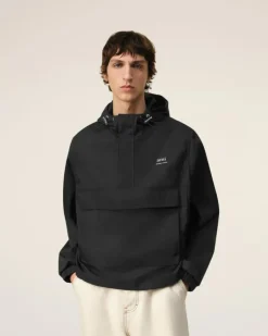 Ami Paris Hooded Ami Alexandre Mattiussi Windbreaker BLACK Outlet
