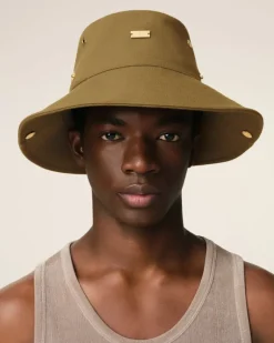 Ami Paris Cotton Ami de Coeur Plate Hat KHAKI Cheap