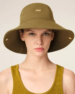 Ami Paris Cotton Ami de Coeur Plate Hat KHAKI Cheap