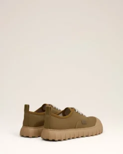 Ami Paris Cotton Low Top Tempo Canvas Sneakers KHAKI Store